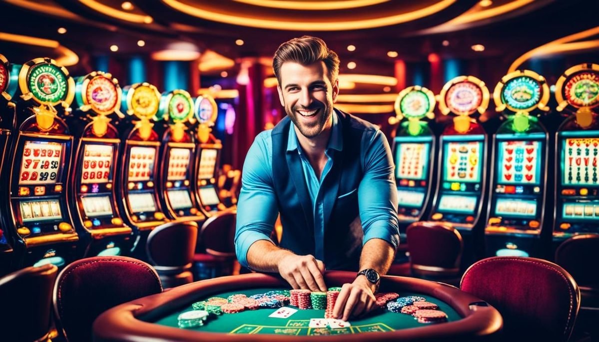 Dashboard permainan Playtech di nagawin77 menampilkan slot dan live dealer tables